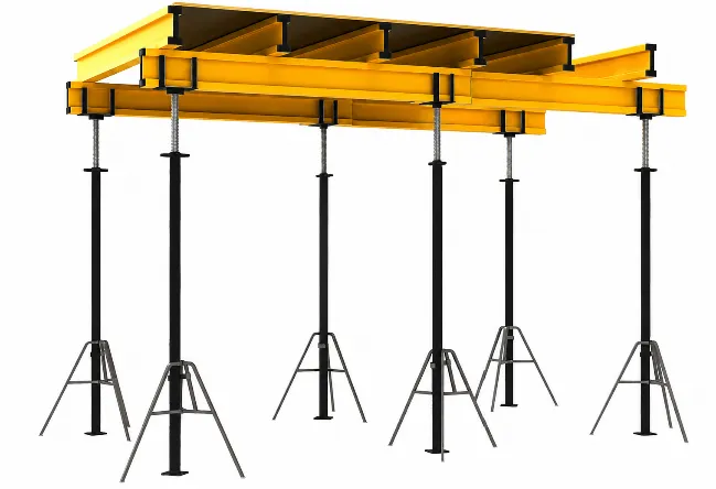 Formwork systems — PP plastic boards and steel props